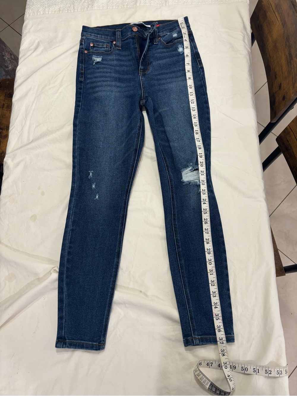 Celebrity Pink Dark Blue Skinny Jeans - Distressed Stretch Denim